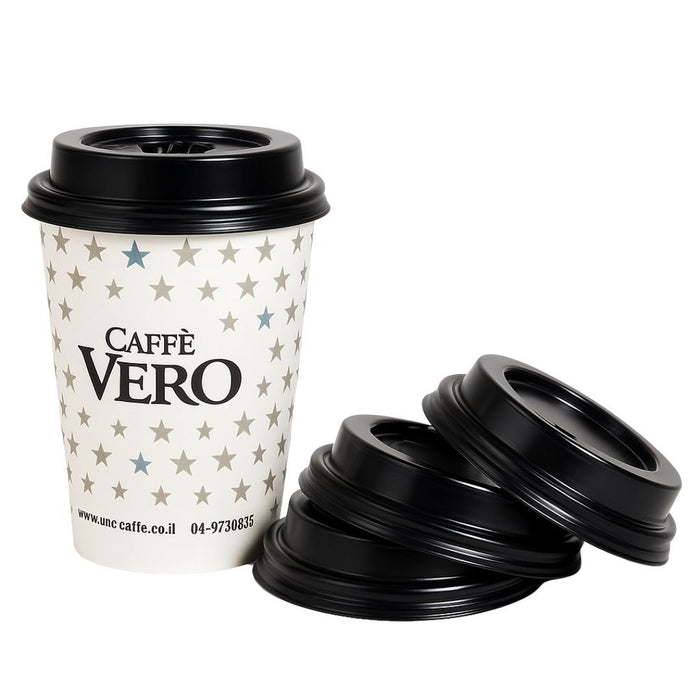 100 biodegradable lids for 330 ml disposable cups - coffee/cappuccino