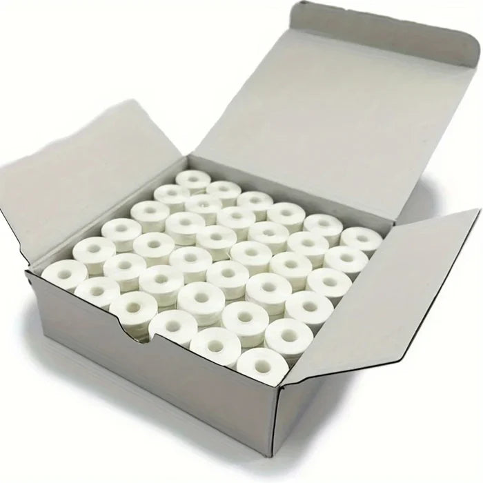 144 Pre-Wound Bobbin Set - 60wt Type A Embroidery Bobbins Class White