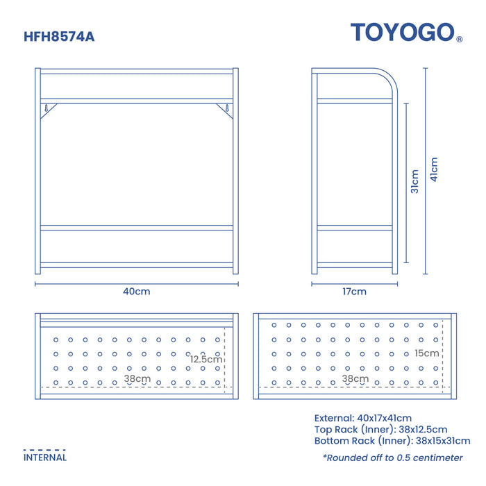 2 TIER RACK RT 40X17X41CM MP201001-40 (HFH8574A)