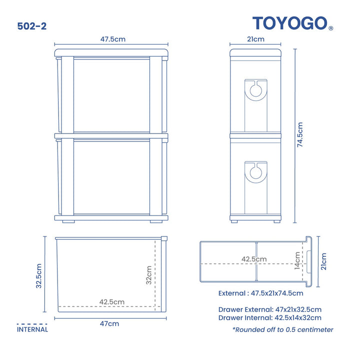 2 TIER SLIM KITCHEN DRAWER (502-2)