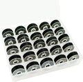 25 pcs Pre-Wound Black Bobbins, Class A