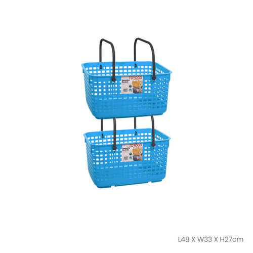 (2PC/PKT) STACKABLE BASKET W/WHEEL (9698-2)
