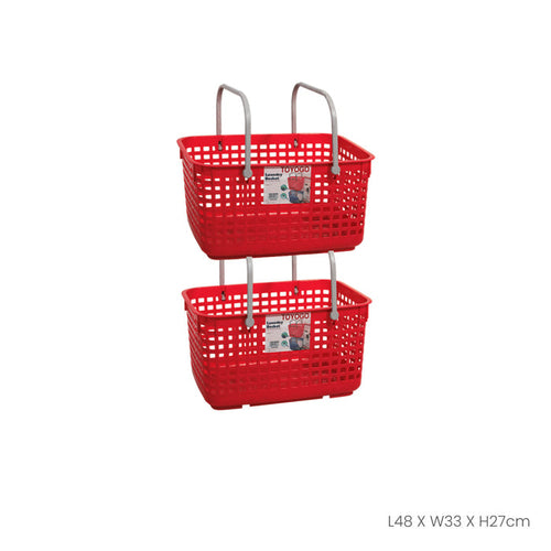 (2PC/PKT) STACKABLE BASKET W/WHEEL (9698-2)
