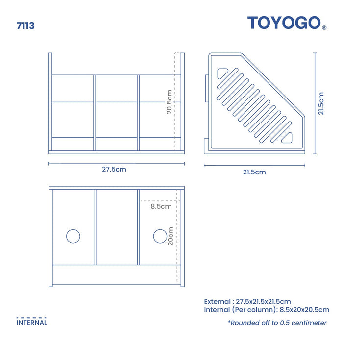 3 COLUMN BOOK SHELF (7113)