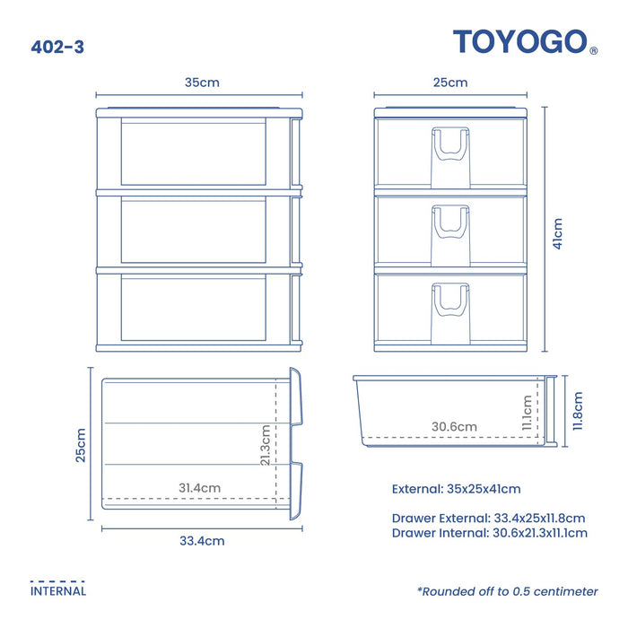 3 TIER 3B A4 DRAWER (402-3)