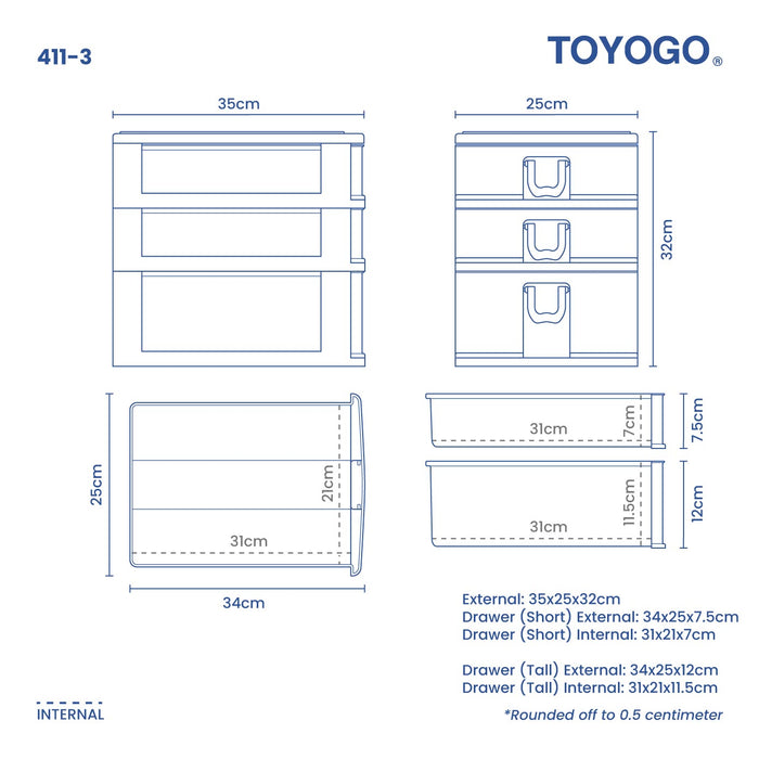 3 TIER A4 DRAWER (411-3)