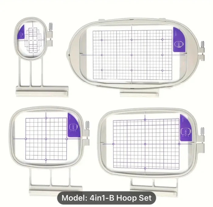 4-in-1 Set of Four Embroidery Hoops - 5"x7", 1"x2.5",  4"x4" and 6"x10"