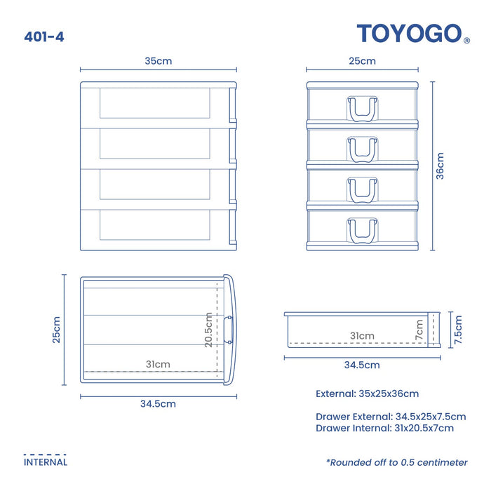 4 TIER 4S A4 DRAWER (401-4)