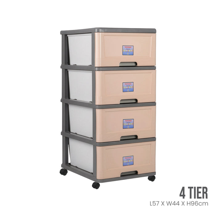 4 TIER CABINET W/WHL (904-4)