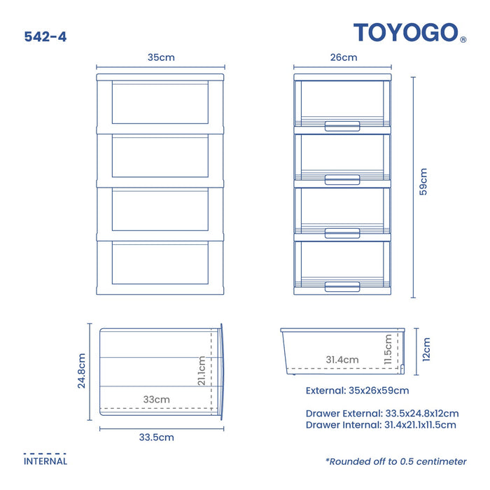 4 TIER MARINE A4 DRAWER (4B) (542-4)