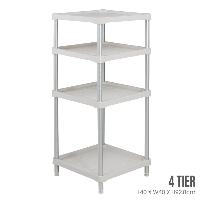 4 TIER PLASTIC RACK 0124 SQ 400X400X928MM (HFH6831)