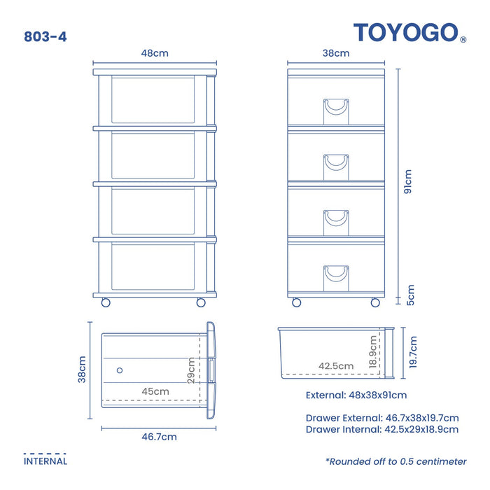 4 TIER STOCKER W/WHEELS (803-4)