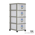 GREY FRAME TRANSLUCENT DRAWER (803-4GF-TPT)
