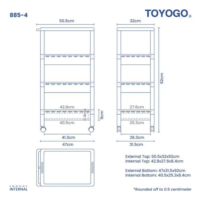 4TIER TIM SUM TROLLEY (885-4)
