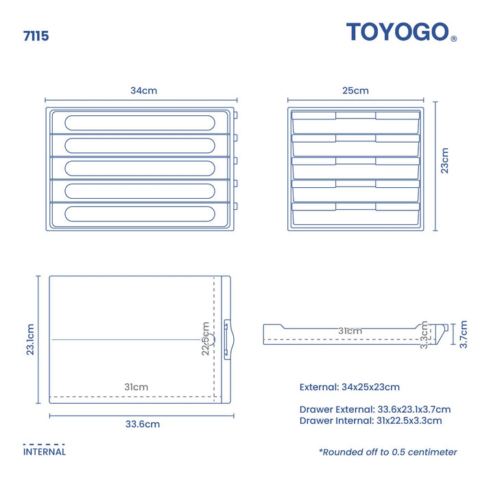5 TIER A4 OFFICE DRAWER (7115)