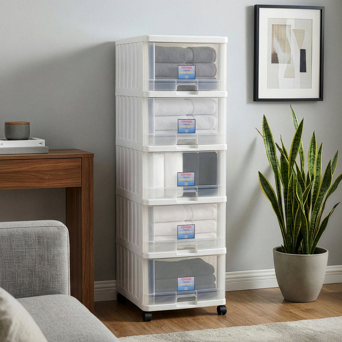 5 TIER MENTON DRAWER W/WHLS (707-5)