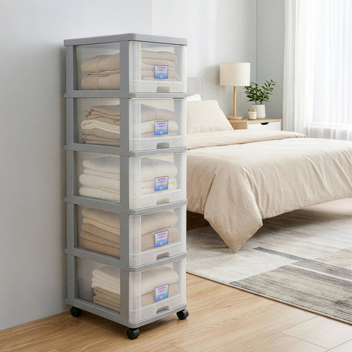 5 TIER MENTON DRAWER W/WHLS (903-5)