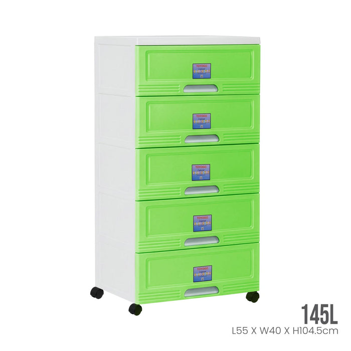 WHITE FRAME GREEN DRAWER (609-5WF-GRN)