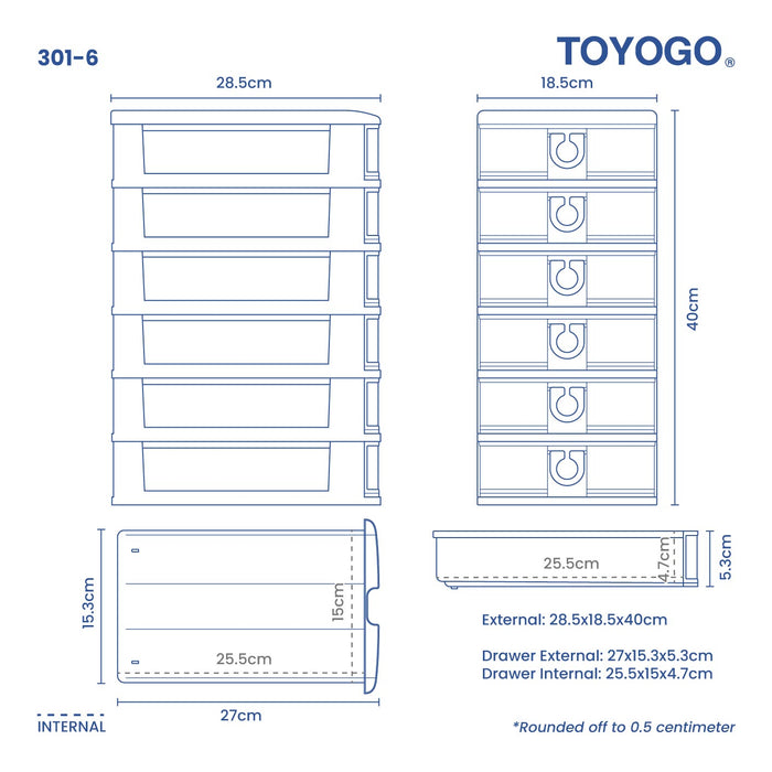 6 TIER A5 STATIONERY DRAWER (301-6)