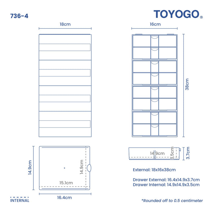 8B COMPARTMENT DRAWER (736-4)