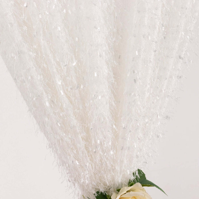 White decorative tulle with shimmering accents in a studio-style shot