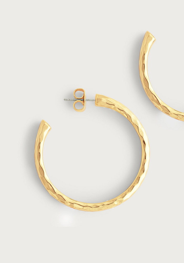 Anabel Aram Farrier Medium Hoops, Gold