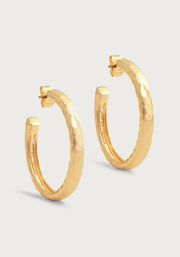 Anabel Aram Farrier Medium Hoops, Gold