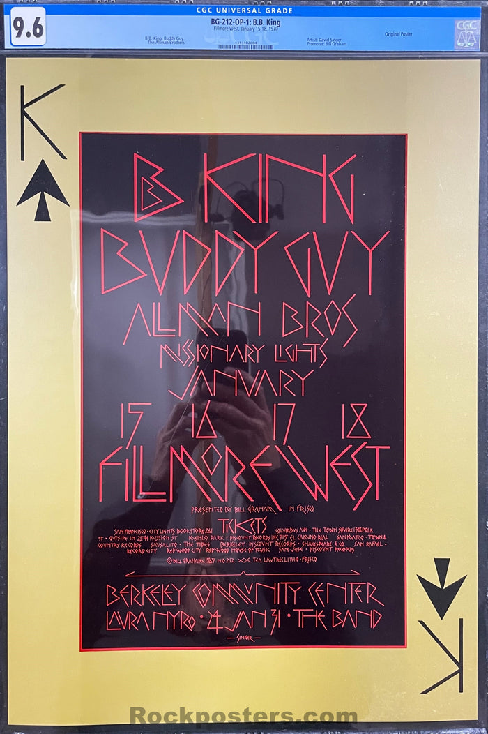 AUCTION - BG-212 - Allman Brothers - David Singer - 1970 Poster - Fillmore West - CGC Graded 9.6