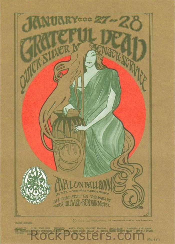 AUCTION - FD-45 - Grateful Dead - Mouse & Kelley - 1967 Postcard - Avalon Ballroom - Mint - SF Rock Posters & Collectibles
