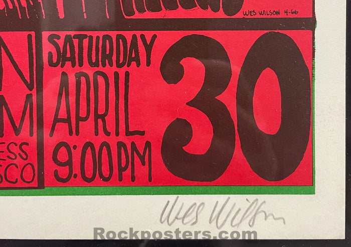 AUCTION - FD-6 - "Sin Dance" - Wes Wilson Signed - 1966 Poster - Avalon Ballroom - CGC Graded 9.8