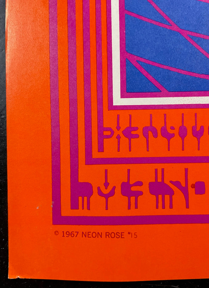 AUCTION - Neon Rose 20 - Victor Moscoso Signed - 1967 Poster - KMPX Radio - Excellent