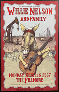 AUCTION - NF-859 - Willie Nelson - Artist Signed - 2007  Poster - Fillmore - Near Mint Minus
