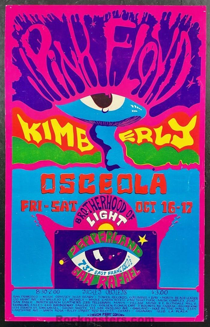 AUCTION - Pink Floyd - 1970 Poster - Pepperland - Marin - Excellent - SF Rock Posters & Collectibles