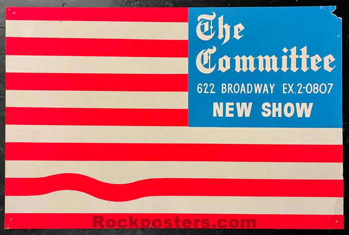 AUCTION - Political - The Committee Theater Group - Artist Signed - Cardboard 1967  Poster  - Very Good - SF Rock Posters & Collectibles