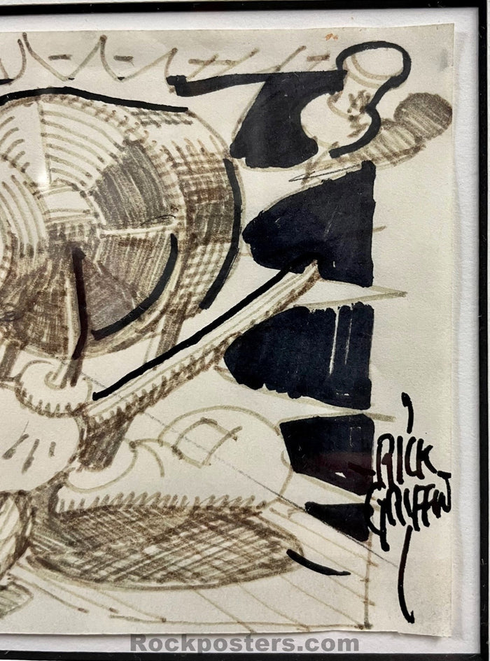 AUCTION - Rick Griffin - Pen & Ink Original Art - Griffin Signed - Excellent