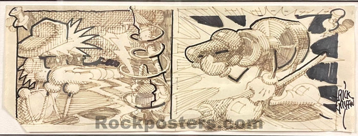 AUCTION - Rick Griffin - Pen & Ink Original Art - Griffin Signed - Excellent