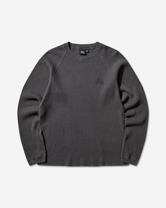 Stüssy Raglan Thermal Basic Stock Washed Black T-Shirts Longsleeve 1140356SJ 0034