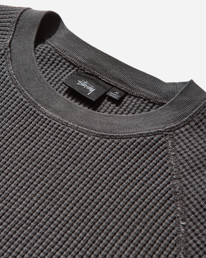 Stüssy Raglan Thermal Basic Stock Washed Black T-Shirts Longsleeve 1140356SJ 0034