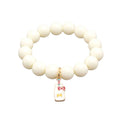 Beaded Charm Bracelet, Milktea