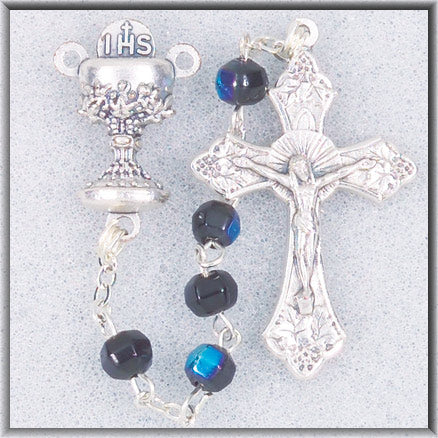 Black AB First Communion Rosary