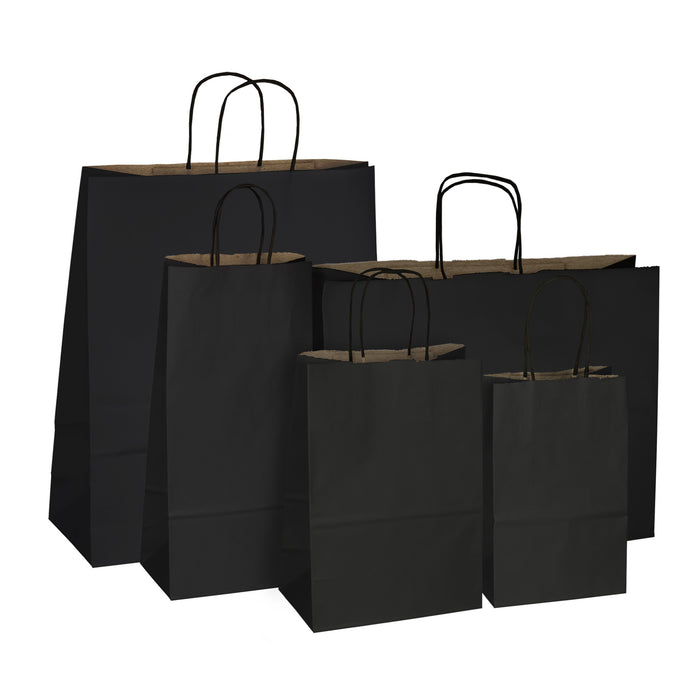 Black Kraft Paper Shoppers Bag