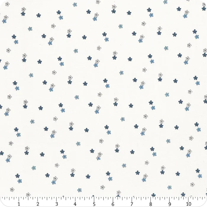 Blue Blooms and Threads - White Ditzy - C17124-WHITE