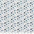 Blue Blooms and Threads - White Floral - C17122-WHITE