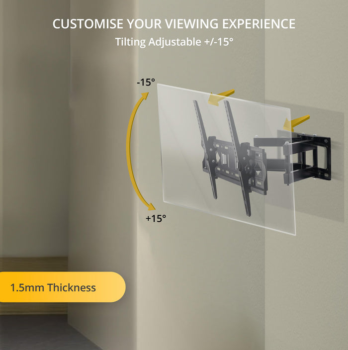 Bracket Pro Versatile Full Motion TV Mount: Ideal for Screens 32"-85" - BPX3285 Black