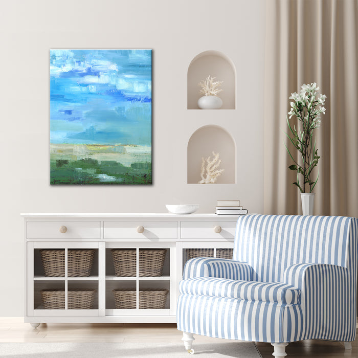 'Bright Blue No. 1' Wrapped Canvas Wall Art