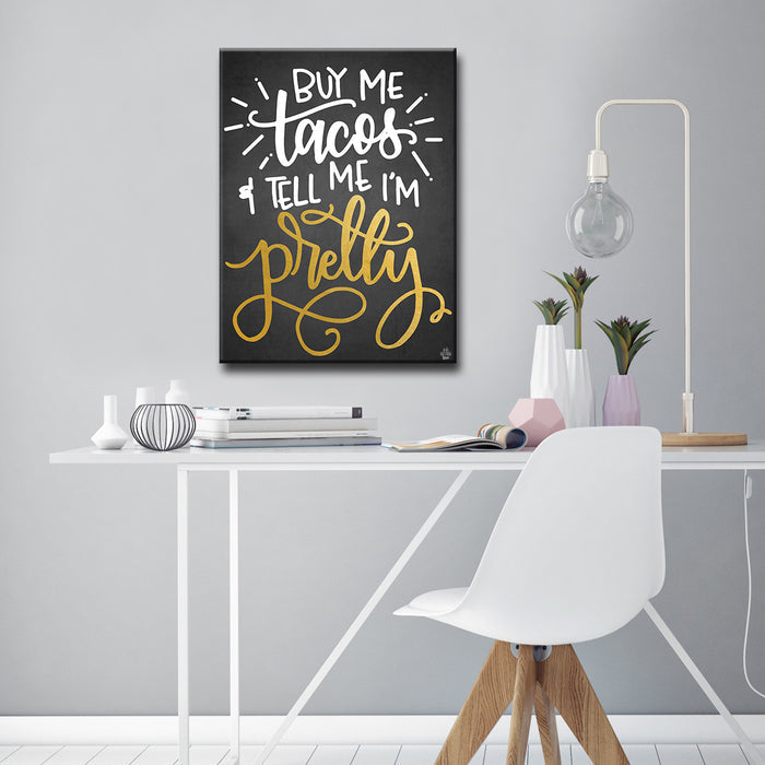 'Buy Me Tacos' Wrapped Canvas Wall Art