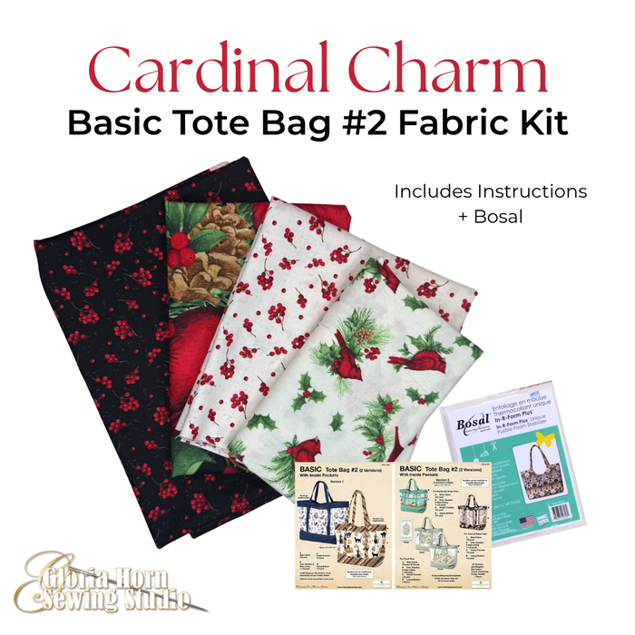 Cardinal Charm - Basic Tote Bag Fabric Kit