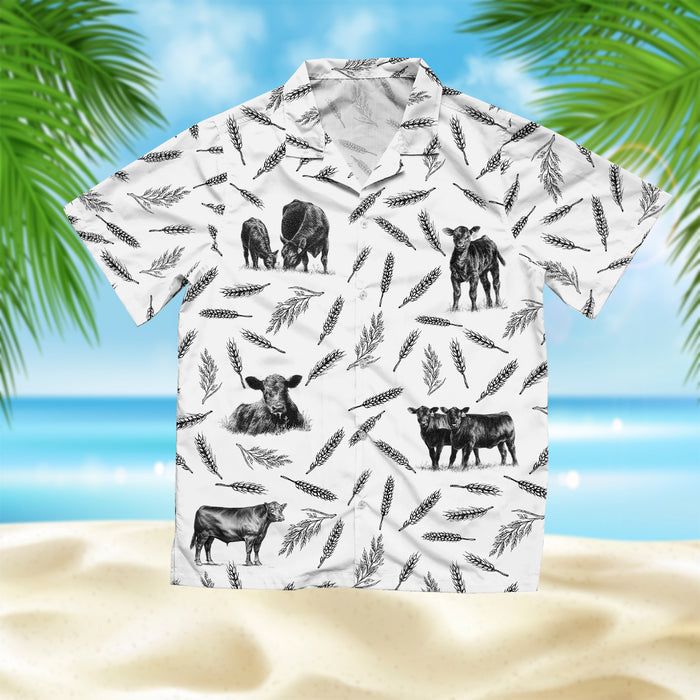 Cattle pattern black and white - Hawaiian Shirt and Shorts - myfunfarm