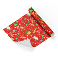 Childrens Christmas Festive Kids Red Base Wrapping Paper