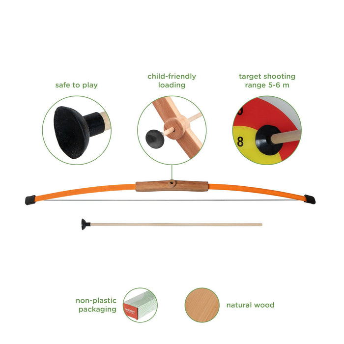 CHILDREN'S LONG BOW AND TARGET